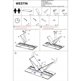 Stół rozkładany szklany Westin 160x90 czarny mat Signal