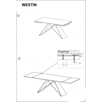 Stół rozkładany szklany Westin 160x90 czarny mat Signal