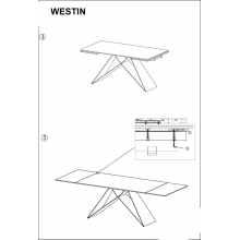 Stół rozkładany szklany Westin 160x90 czarny mat Signal
