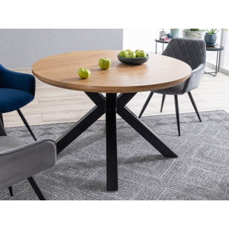 Stół okrągły loft Ritmo 120 dąb/czarny Signal