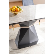 Stół rozkładany z marmurowym blatem Cortez 160x90 szary marmur Signal