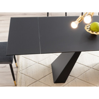 Stół rozkładany szklany Salvadore 160x90 czarny Signal