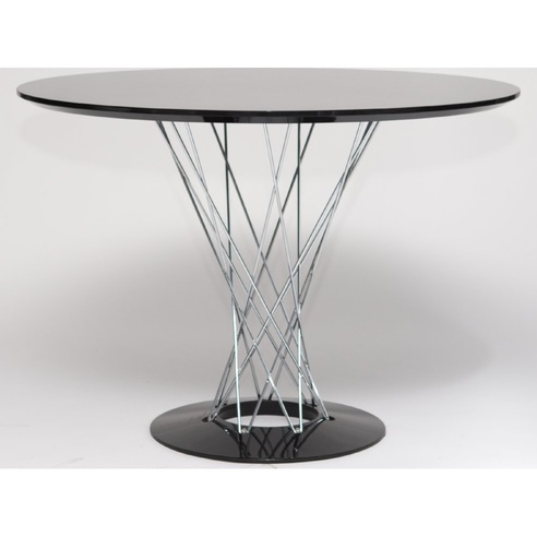 Stół okrągły na jednej nodze Cyklon 100 czarny/chrom D2.Design do salonu, kuchni i jadalni.