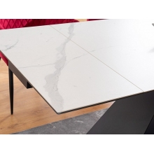 Stół rozkładany z marmurowym blatem Westin III Ceramic 160x90 biały marmur Signal