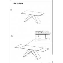 Stół rozkładany z marmurowym blatem Westin III Ceramic 160x90 biały marmur Signal