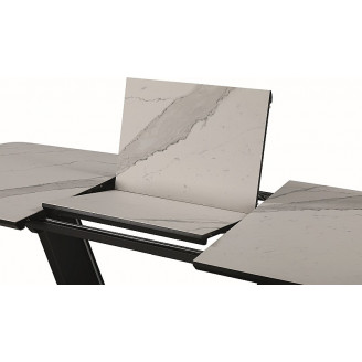 Stół rozkładany z marmurowym blatem Armani Ceramic 160x90 biały marmur Signal