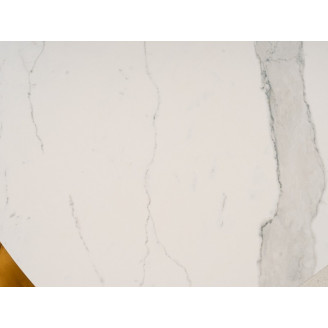 Stół rozkładany z marmurowym blatem Armani Ceramic 160x90 biały marmur Signal