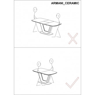 Stół rozkładany z marmurowym blatem Armani Ceramic 160x90 biały marmur Signal