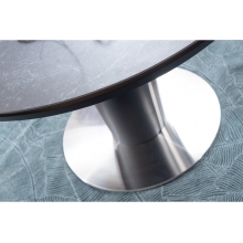 Stół rozkładany okrągły na jednej nodze Orbit Ceramic 120 szary marmur Signal