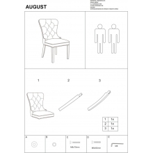 Krzesło pikowane welurowe z kołatką August Velvet czarne Signal