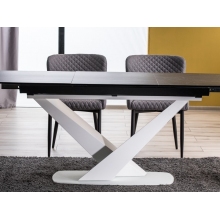 Stół rozkładany z marmurowym blatem Cassino 160x90 grafitowy Signal