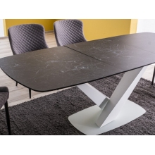Stół rozkładany z marmurowym blatem Cassino 160x90 grafitowy Signal