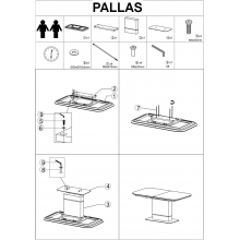 Stół rozkładany z marmurowym blatem Pallas 160x90 szary marmur Signal
