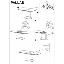 Stół rozkładany z marmurowym blatem Pallas 160x90 szary marmur Signal