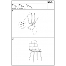 Krzesło welurowe pikowane Mila Velvet szare Signal