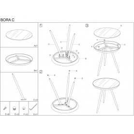 Nowoczesny Stolik kawowy szklany okrągły Bora 42 lustro/chrom Signal do salonu, poczekalni lub kawiarni. 2