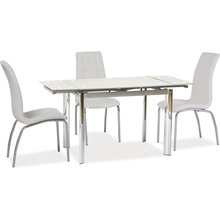 Stół rozkładany szklany GD-019 100x70 biały/chrom Signal do salonu, kuchni i jadalni.