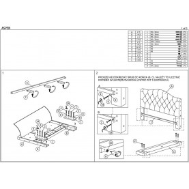 Stylowe Łóżko welurowe pikowane Aspen Velvet 160 szary/dąb Signal do sypialni. 2