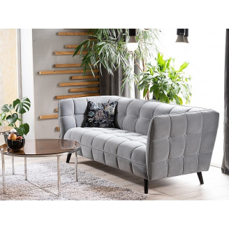 Sofa welurowa 3 osobowa Castello Velvet szary/wenge Signal