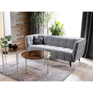 Sofa welurowa 3 osobowa Castello Velvet szary/wenge Signal
