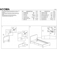 Łóżko welurowe jednoosobowe Acoma Velvet 90x200 antyczny róż/dąb Signal