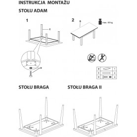 Stylowy Stół prostokątny skandynawski Adam 100x60 biały mat Signal do salonu i kuchni 2