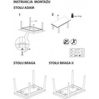 Stół prostokątny skandynawski Adam 100x60 biały mat Signal