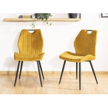 Krzesło welurowe Arco Velvet żółte Signal