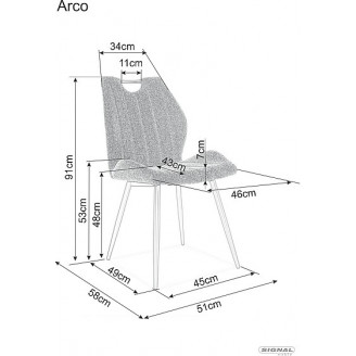 Krzesło welurowe Arco Velvet żółte Signal