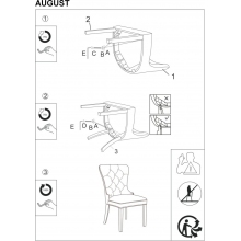 Krzesło pikowane welurowe z kołatką August Velvet beżowe Signal