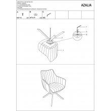 Krzesło welurowe obrotowe Azalia Velvet czarne Signal