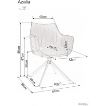 Krzesło welurowe obrotowe Azalia Velvet szare Signal