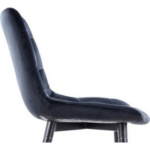 Krzesło barowe welurowe pikowane Chic Velvet 60 czarne Signal