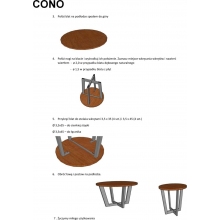 Stolik boczny industrialny Cono C 60 laminat dębowy/czarny Signal