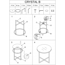 Stolik boczny szklany Crystal 55 szkło dymione bursztynowe/chrom Signal
