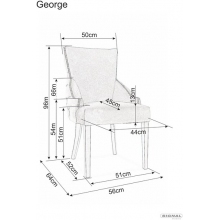 Krzesło welurowe pikowane George Velvet granatowe Signal