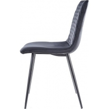 Krzesło welurowe pikowane Irys Velvet czarne Signal