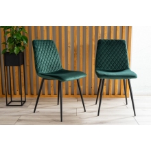 Krzesło welurowe pikowane Irys Velvet zielone Signal