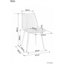 Krzesło welurowe Kim Velvet szare Signal