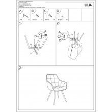 Krzesło fotelowe welurowe Lilia Velvet szare Signal