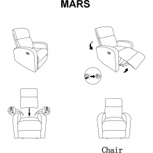 Fotel welurowy rozkładany Mars Velvet szary Signal