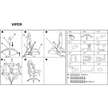 Fotel dla gracza z regulacją Viper czarny/czerwony Signal