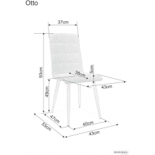 Krzesło welurowe pikowane Otto Velvet szare Signal