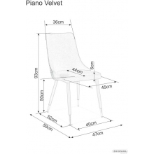 Krzesło welurowe Piano B Velvet Bluvel szare Signal