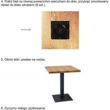 Stół kwadratowy na jednej nodze Puro 60x60 laminat dąb/czarny Signal