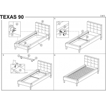 Łóżko welurowe jednoosobowe Texas Velvet 90x200 antyczny róż/dąb Signal