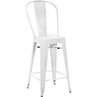Krzesło barowe metalowe Paris Back 66 białe D2.Design do kuchni, restauracji i baru.