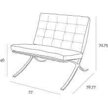 Fotel skórzany pikowany BA1 brązow D2.Design