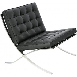 Fotel skórzany pikowany BA1 czarny D2.Design
