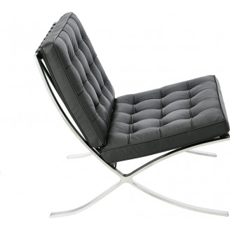 Fotel skórzany pikowany BA1 czarny D2.Design